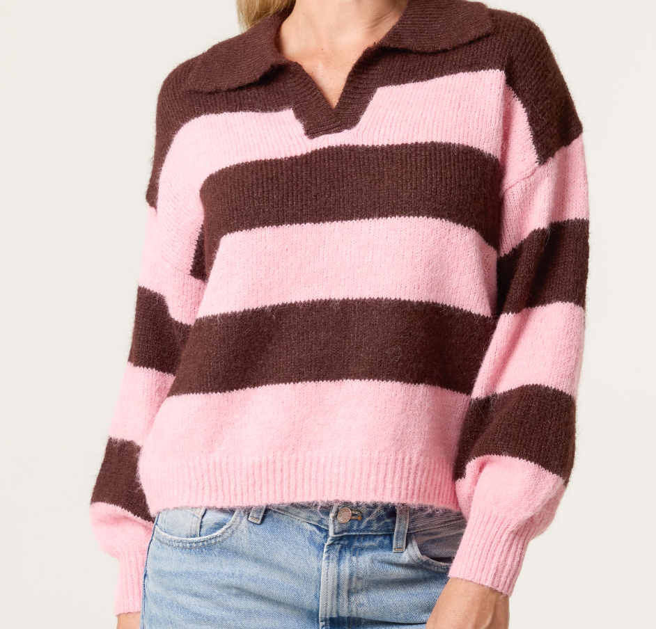 Lara Polo Collar Stripe Jumper