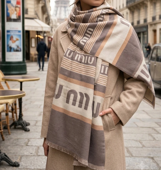 Molly M Print Wool Blend Scarf