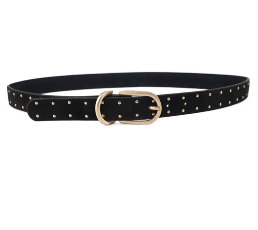 Studded Faux Suede Belt