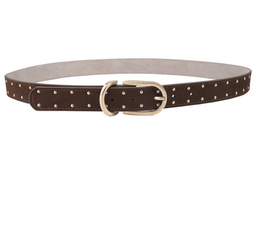 Studded Faux Suede Belt