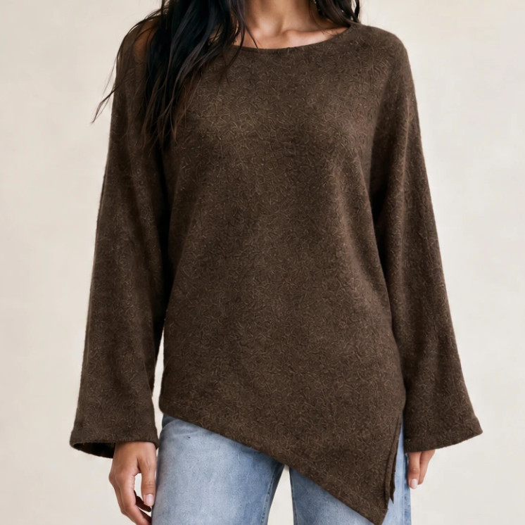 Ffion Fine Knit Asymmetric Jumper