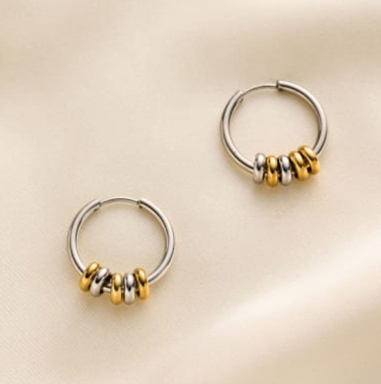 Celtic Two Tone Hoop Earrings