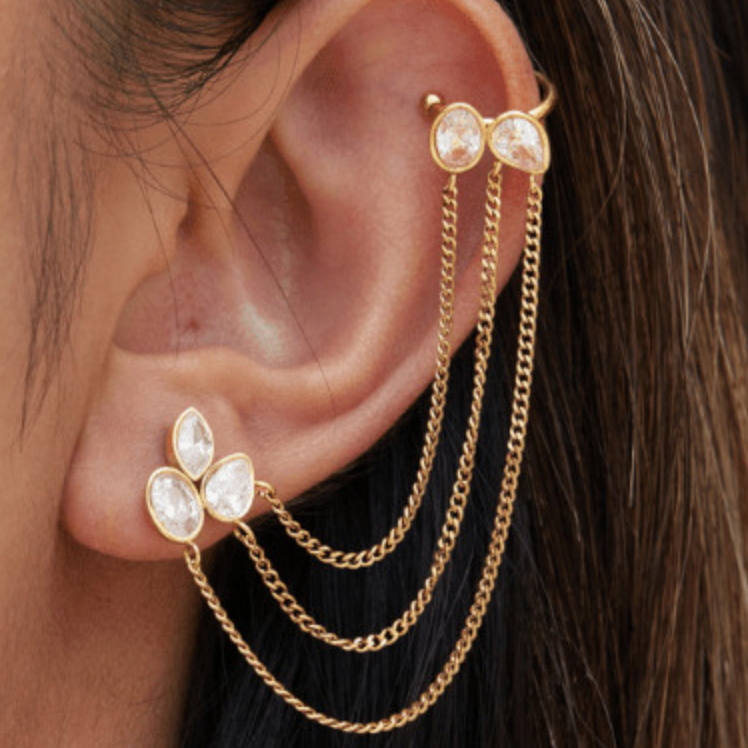 Ffion Tassel Cubic Zirconia Single Earring