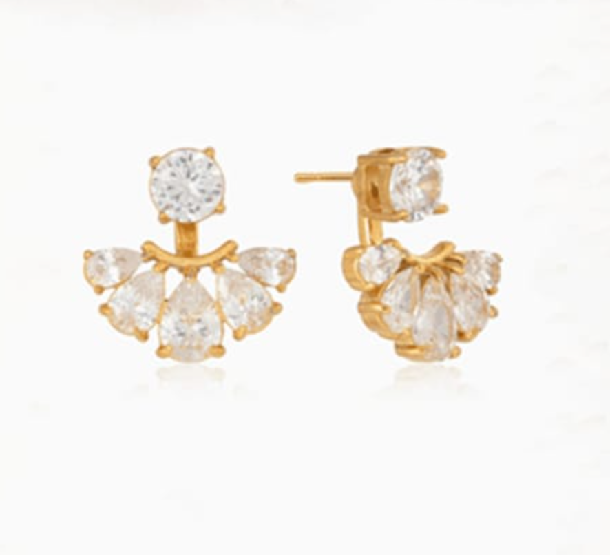 Irregular Cubic Zirconia Drop Earrings
