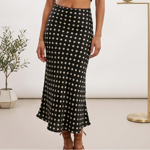 Macie Polka Dot Midi Skirt