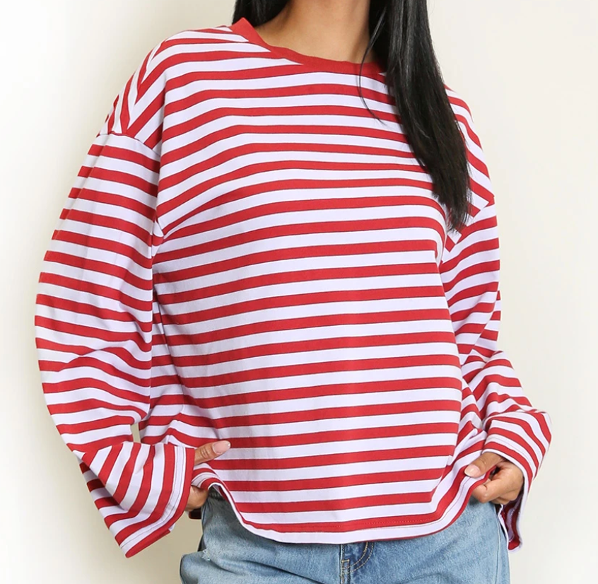 Nayah Stripe Long Sleeve Top