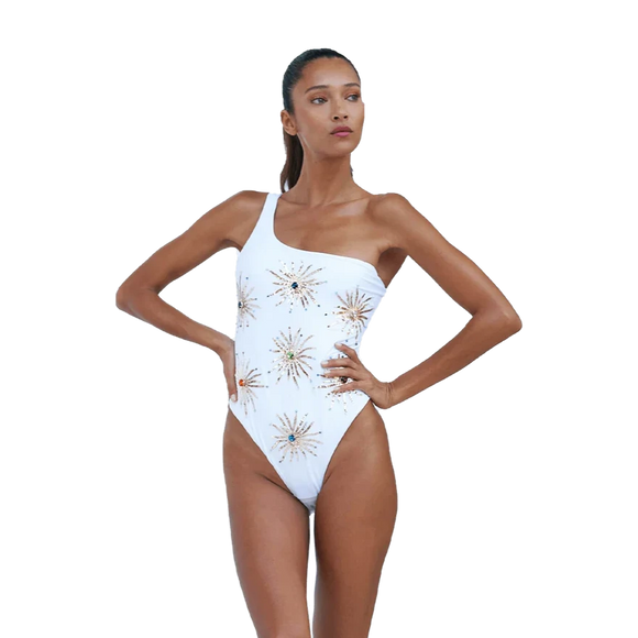 Oceanus Callie One Shoulder Swimsuit