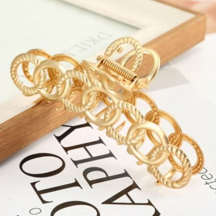Gold & Silver Circle Claw Clip