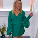 RENT Rat & Boa Harlequin Dress Green -  RRP £165