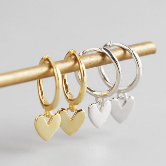 Mini Heart Huggie Earrings