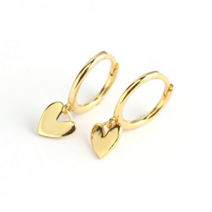 Mini-Heart Huggie Earrings