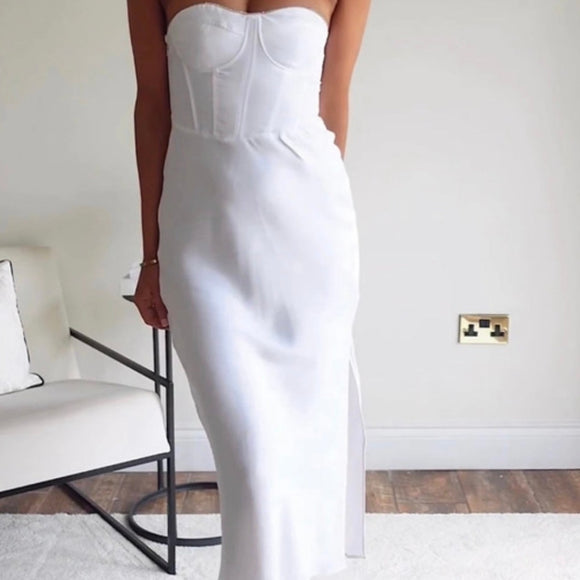 RENT Zara White Corset Dress